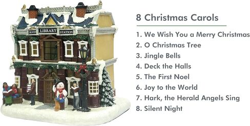 مومنتس ان تايم مكتبة موسيقية LED بوليريسين بارتفاع 8.25 انش من كريسماس فيليدج (بي/او) in Kuwait