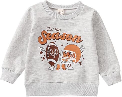Yoyohhaki طفل رضيع فتاة كرة القدم الزي Crewneck البلوز رسالة طويلة الأكمام البلوز قمم الاطفال ملابس الخريف الشتاء in Saudi Arabia