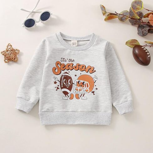 Yoyohhaki طفل رضيع فتاة كرة القدم الزي Crewneck البلوز رسالة طويلة الأكمام البلوز قمم الاطفال ملابس الخريف الشتاء in Saudi Arabia