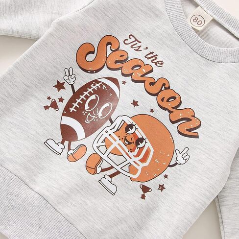 Yoyohhaki طفل رضيع فتاة كرة القدم الزي Crewneck البلوز رسالة طويلة الأكمام البلوز قمم الاطفال ملابس الخريف الشتاء in Saudi Arabia