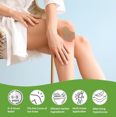 Knee Relief Patches, Knee Relief Heat Patches, Knee Joint Relief Patches, Warming Knee Patches for Bone on Bone, Wormwood Relieving Paste Hot Patch Products for Long Lasting Relief Muscle Joint -36PCs in Kuwait
