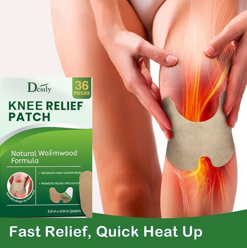 Knee Relief Patches, Knee Relief Heat Patches, Knee Joint Relief Patches, Warming Knee Patches for Bone on Bone, Wormwood Relieving Paste Hot Patch Products for Long Lasting Relief Muscle Joint -36PCs in Kuwait