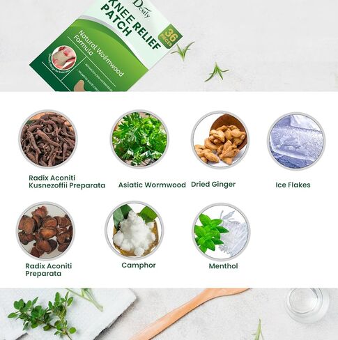 Knee Relief Patches, Knee Relief Heat Patches, Knee Joint Relief Patches, Warming Knee Patches for Bone on Bone, Wormwood Relieving Paste Hot Patch Products for Long Lasting Relief Muscle Joint -36PCs in Kuwait
