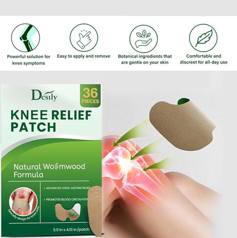 Knee Relief Patches, Knee Relief Heat Patches, Knee Joint Relief Patches, Warming Knee Patches for Bone on Bone, Wormwood Relieving Paste Hot Patch Products for Long Lasting Relief Muscle Joint -36PCs in Kuwait