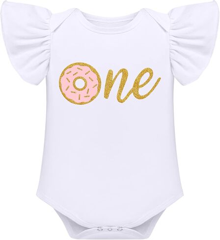 IDOPIP Baby Girls Donut 1/2 1st 2nd 3rd Birthday Outfit Romper Tutu Skirt Headband Leg Warmers for Cake Smash Photo Shoot in Kuwait