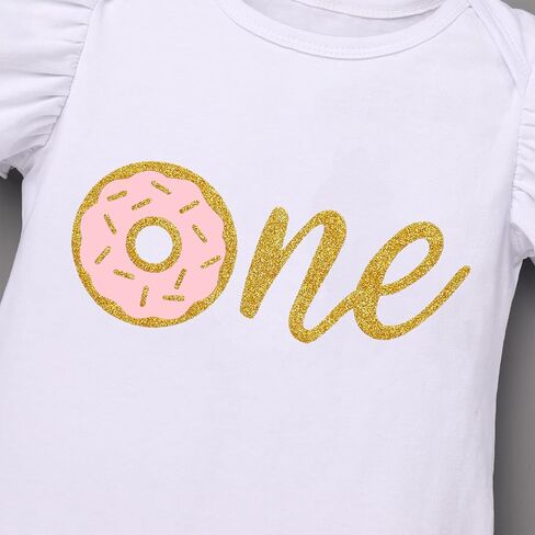 IDOPIP Baby Girls Donut 1/2 1st 2nd 3rd Birthday Outfit Romper Tutu Skirt Headband Leg Warmers for Cake Smash Photo Shoot in Kuwait