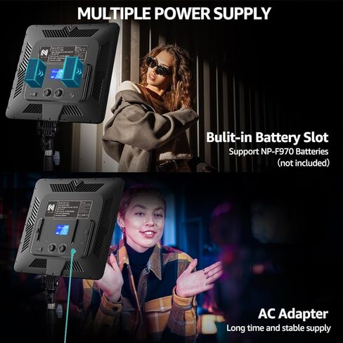 مصباح فيديو مقاس 17 بوصة، مصباح تصوير LED ثنائي اللون من NiceVeedi 48 وات 2700-8500 كلفن مع جهاز تحكم عن بعد، 1% -100% قابل للتعتيم لا نهائي CRI 97+ ضوء استوديو احترافي للاستوديو، ضوء تصوير فيديو يوتيوب in Kuwait