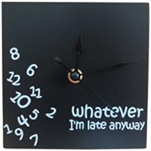 اراد مهما تأخرت على أية حال | ساعة مكتبية فريدة تعمل بالبطارية للاستخدام في المكتب أو غرفة المعيشة أو غرفة النوم أو المطبخ (أسود) in Kuwait