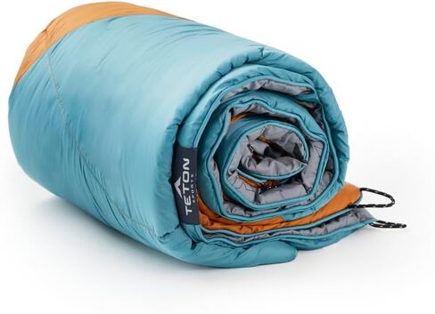 TETON Sports Cascade Double Sleeping Bag; Lightweight, Warm and Comfortable for Family Camping, Teal, 87" x 60" in Kuwait