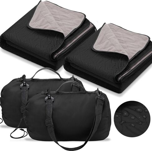 Tranqun 2 Pcs 2 Pcs Outdoor Blanket Quilted, Waterproof, Dark Red in Kuwait