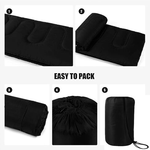 Envelope Sleeping Bags 4 Seasons Warm or Cold Lightweight Indoor Outdoor Sleeping Bags for Adults, Backpacking, Camping in Kuwait