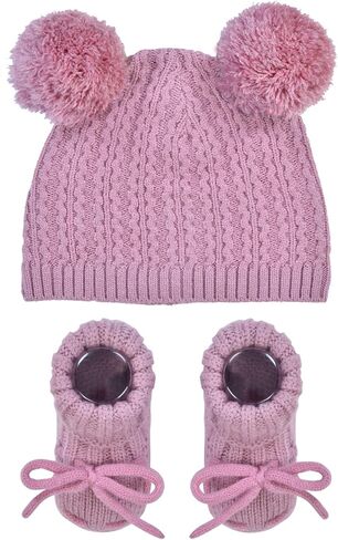 مجموعة جوارب للأطفال البنات والأولاد من فيرست ستيبس وجوارب للرضع، أحذية دافئة وقبعة صغيرة مع الكريات in Kuwait