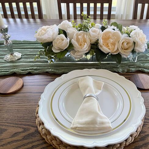 Lifeaider Clear Acrylic Flower Vase Rectangular, 23.3 Inch Long, Floral Centerpiece for Dining Table Decorations for Home in Kuwait