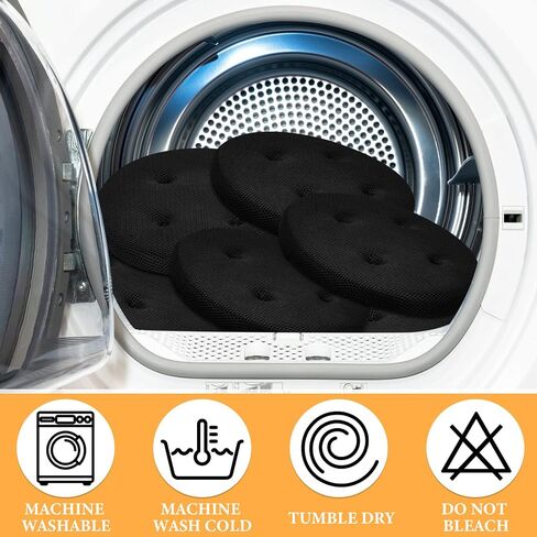 Jecery 8 Pcs Bar Stool Cushions Round Bar Stool Seat Covers Padded Round Bar Stool Cover Cushion Soft Washable Bar Stool Chair Covers Stretchy Elastic Stool Cushion Slipcover, Black, 12.2 x 12.2 Inch in Saudi Arabia