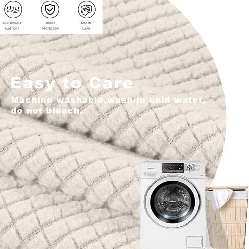 FUANGUI Round Ottoman Cover Stretch Storage Round Ottoman Slipcover Jacquard Folding Storage Round Ottoman Cover Footrest Stool Slipcover Footstool Protector Cover with Elastic Bottom, 15 in Kuwait