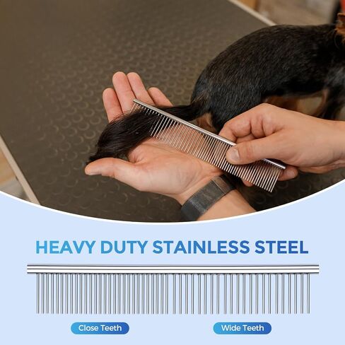 Maxshop Dog Grooming Scissors with Safety Round Tips, Heavy Duty Titanium Pet Grooming Trimmer Kit, Professional Thinning Shears, Curved Scissors with Comb for Dogs and Cats (Set of 3) in Kuwait