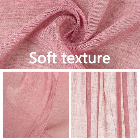 مجموعة توني ستائر شبه شفافة من الكتان الصناعي من الكتان 63 لغرفة المعيشة وغرفة الأطفال، لوحتين لغرفة النوم، ستارة فوال مرشحة للضوء لحفلات الزفاف (52 × 63 بوصة، أرجواني، لوحتان) in Kuwait