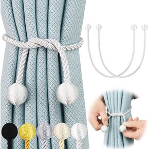 2 Pack Curtain Tiebacks Elegant Decorative Curtain Tie Backs Rope Curtain Holders for Drapes Window Treatment Holdbacks for Drapes or Curtains, Beige