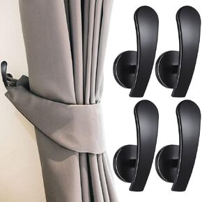 Furge 4 Pieces Curtain Holdback,Wall Mounted Hooks Drapery Tiebacks with Screws Metal Decorative Curtain Holdbacks Decorative Window Drapery Holder Curtain Hooks (Bronze) in Kuwait