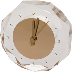 Gold Face Acrylic Desk Clock Clear Frame Elephant Shaped, Mordern Analog Clock for Office Decorative, Home
