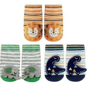 PUPPET Baby Boy Rattle Socks, Cotton Booties, Gift Set (Set of 3) for 0-6Months
