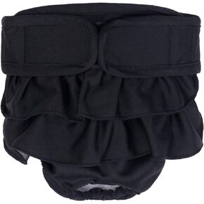 Dog Sanitary Panties Pet Panties for Girl Dogs Period, Washable & Reusable Female Dog Diapers Pet Dog Princess Dress Pants for Dogs in Heat, Incontinence or Excitable Urination (Medium, Black)