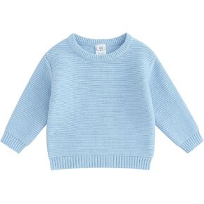 ICNGLKSND سترة منسوجة للفتيات الصغيرات بلوفر دافئ بياقة دائرية وأكمام طويلة سترة مطرزة بحروف ملابس الخريف والشتاء in Kuwait