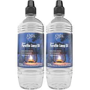 Liquid Paraffin Lamp Oil, 1 Liter - Smokeless, Odorless, Ultra Clean Burning Fuel, Tiki Torch Fuel for Indoor and Outdoor Use, Made in The U.S.A. (Single) in Saudi Arabia