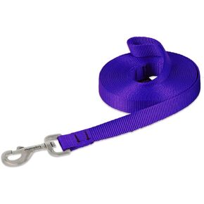 LupinePet Basics 3/4" Black 15-Foot Extra-Long Training Lead/Leash for Medium and Larger Dogs