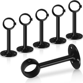 Ceiling Curtain Rod Bracket, 4 Pack Black Ceiling Curtain Rod Holder, Heavy Duty Curtain Rods Hooks Hangers for Wall Drapery Closet Rod Support Brackets for 1 Inch Drape Pole in Kuwait