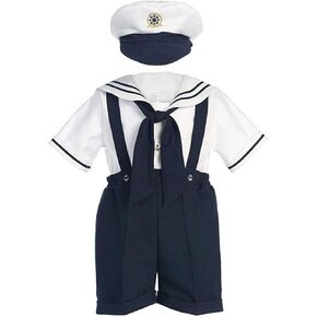 Classykidzshop Navy Sailor Boy Shirt, Shorts, Tie and Hat (Baby) in Saudi Arabia