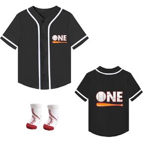 Baby Boy Jersey Shirt One Year Old 1st Baseball Jersey Short Sleeve Tee One Shirt Birthday Boy Outfit