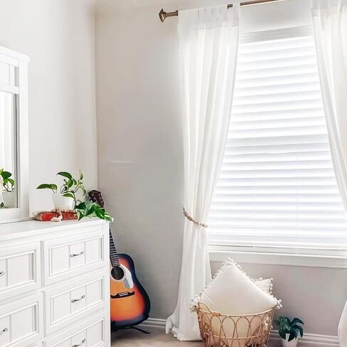 Set of 2 Wood Bead Curtain Tieback, Boho Curtain Holdbacks, Farmhouse Decorative Curtain Holders for Drapes (Round) in Kuwait