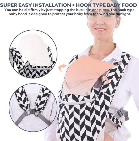 Baby Carrier Newborn Wrap,Ergonomic Infant Soft Carriers for Toddler 7-45 lbs,4-in-1 Babe Carrier Front&Back,Adjust Back Strap/Waist Belt,for Hiking Travel or Everyday Family Events-Plaid Pattern in Kuwait