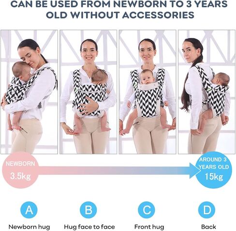 Baby Carrier Newborn Wrap,Ergonomic Infant Soft Carriers for Toddler 7-45 lbs,4-in-1 Babe Carrier Front&Back,Adjust Back Strap/Waist Belt,for Hiking Travel or Everyday Family Events-Plaid Pattern in Kuwait