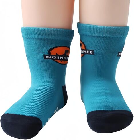 جوارب JUNOAI للأطفال الصغار مضادة للانزلاق - جوارب قطنية مضادة للانزلاق مع مقابض للأطفال الرضع من عمر 0 ​​إلى 7 سنوات (عبوة من 12 قطعة) in Kuwait