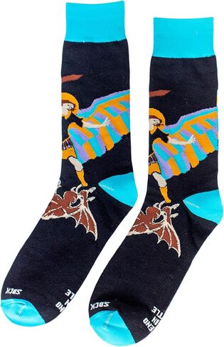 Sock Religious St. Michael Navy and Sky Blue Polyester Blend Novelty Religious Socks, Youth in Kuwait
