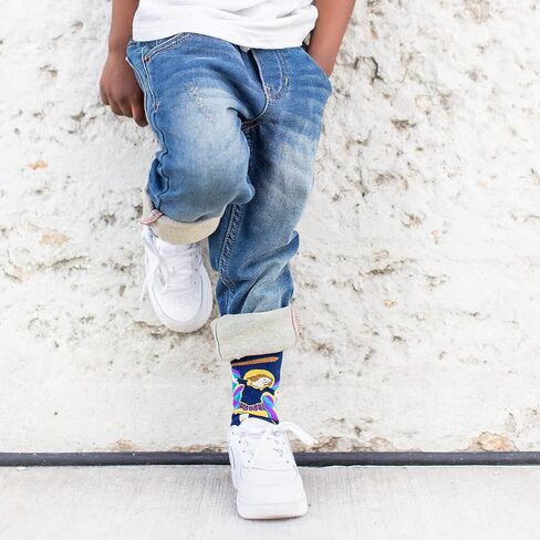 Sock Religious St. Michael Navy and Sky Blue Polyester Blend Novelty Religious Socks, Youth in Kuwait