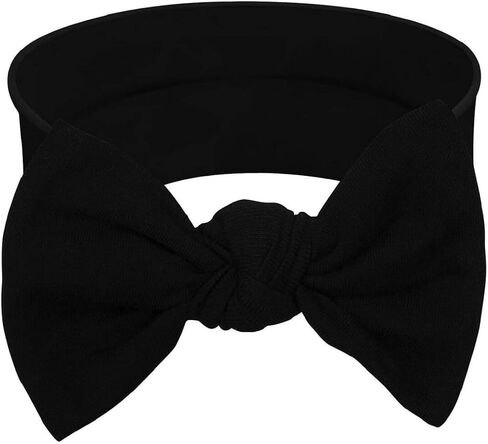 BABYGIZ Baby Girl Headbands-Infant,Toddler Cotton Handmade Hairbands with Bows Child Hair Accessories (Black, Gray, White, 3) in Kuwait