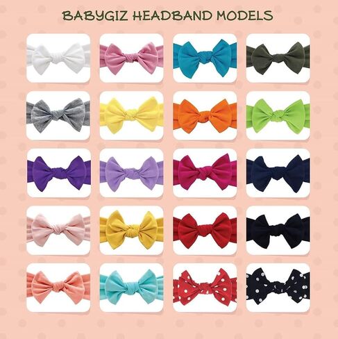 BABYGIZ Baby Girl Headbands-Infant,Toddler Cotton Handmade Hairbands with Bows Child Hair Accessories (Black, Gray, White, 3) in Kuwait