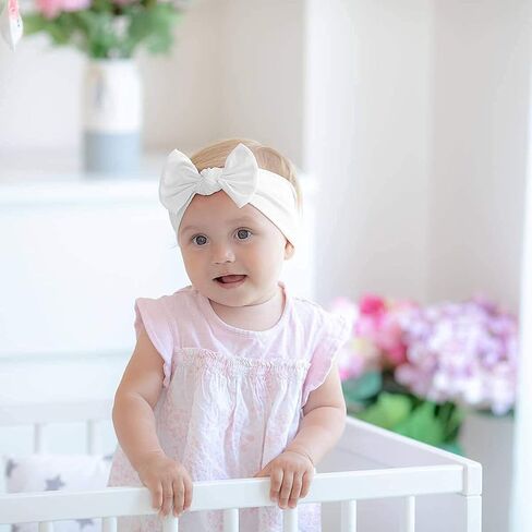 BABYGIZ Baby Girl Headbands-Infant,Toddler Cotton Handmade Hairbands with Bows Child Hair Accessories (Black, Gray, White, 3) in Kuwait