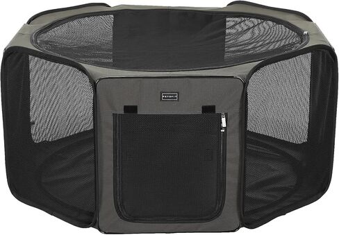 Petsfit قفص لعب للكلاب الكبيرة/القطط/الأرنب/الفرخ، قاعدة مطلية بالبولي فينيل كلوريد قابلة للإزالة وسهلة التنظيف، قفص لعب للكلاب للاستخدام الداخلي/الخارجي/السفر، كبير (45.5 بوصة × 45.5 بوصة × 21 بوصة) in Kuwait