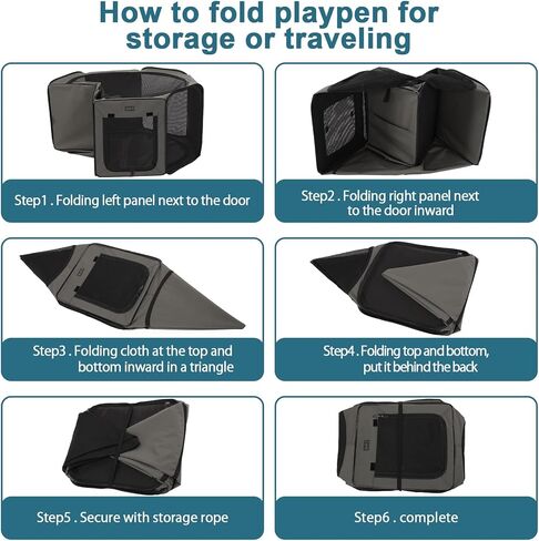 Petsfit قفص لعب للكلاب الكبيرة/القطط/الأرنب/الفرخ، قاعدة مطلية بالبولي فينيل كلوريد قابلة للإزالة وسهلة التنظيف، قفص لعب للكلاب للاستخدام الداخلي/الخارجي/السفر، كبير (45.5 بوصة × 45.5 بوصة × 21 بوصة) in Kuwait