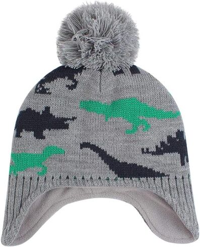 Duoyeree بيبي بوي الشتاء قبعة ديناصور القفازات الدافئة طقم أربطة عنق الوليد Pompom قبعة قفازات طفل الصوف سماعات الأذن قبعات in Kuwait