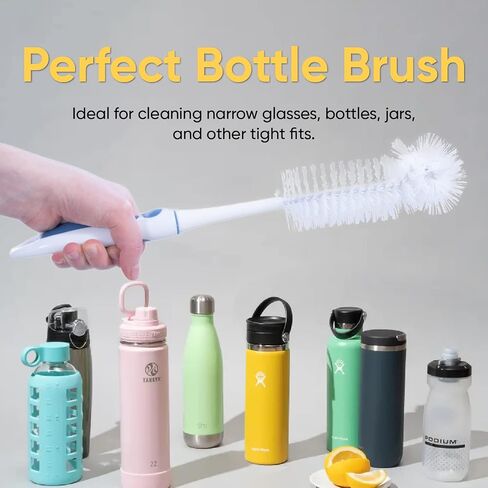 Superio Baby Bottle Brush Cleaner, Water Bottle Cleaner Brush Scrubber, Cup Brush Cleaner, Blue Bottle Washer with Long Handle Silicone Grip, (Blue-3 Pack) in Kuwait