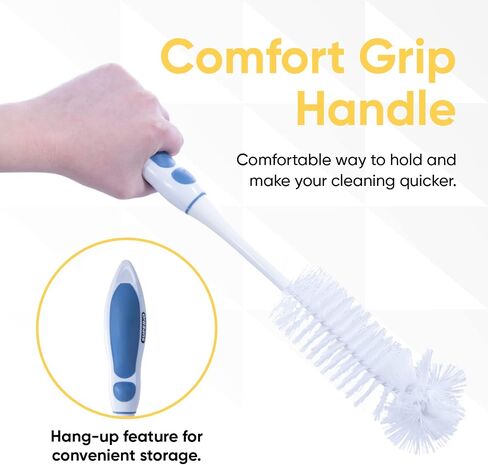 Superio Baby Bottle Brush Cleaner, Water Bottle Cleaner Brush Scrubber, Cup Brush Cleaner, Blue Bottle Washer with Long Handle Silicone Grip, (Blue-3 Pack) in Kuwait