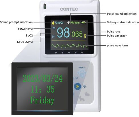 CONTEC CMS60D-VET Veterinary Pulse Oximeter Vet SPO2 Pulse Rate Monitor Ear/Tongue SPO2 Sensor in Saudi Arabia
