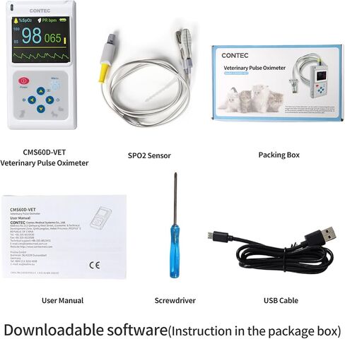 CONTEC CMS60D-VET Veterinary Pulse Oximeter Vet SPO2 Pulse Rate Monitor Ear/Tongue SPO2 Sensor in Saudi Arabia