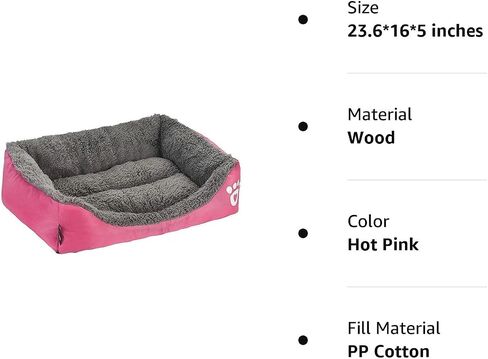 Barelove Square Large Dog Bed Mattress Washable Pads Room Waterproof Bottom (Large, Hot Pink) in Kuwait
