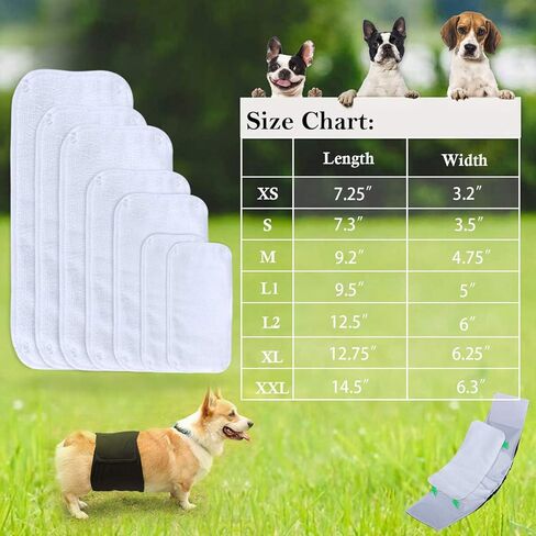 Teamoy Male Dog Diaper Pads, Reusable Dog Belly Band Liner Pads(Pack of 6), XXL in Kuwait